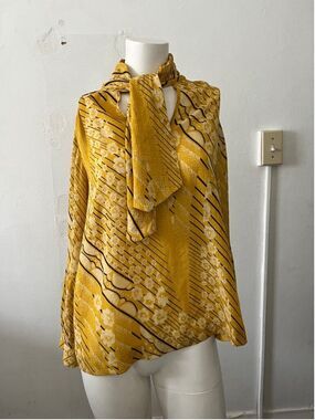 ba&sh floral blouse sz 1 Otello French preppy bow romantic bell sleeve feminine